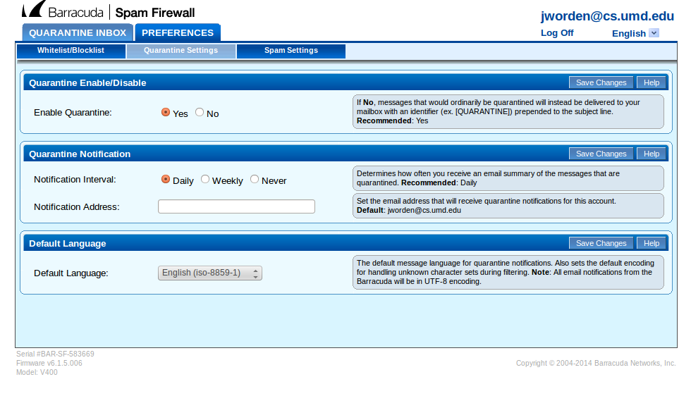 Barracuda-User-QuarantineSet