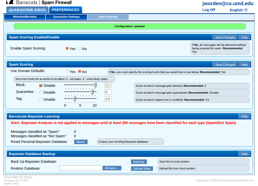 Barracuda-UserSpamScoring