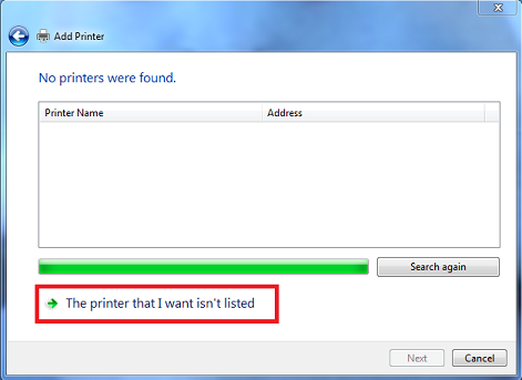 Printer Not Listed