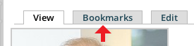 Image of bookmark tab on user profile page
