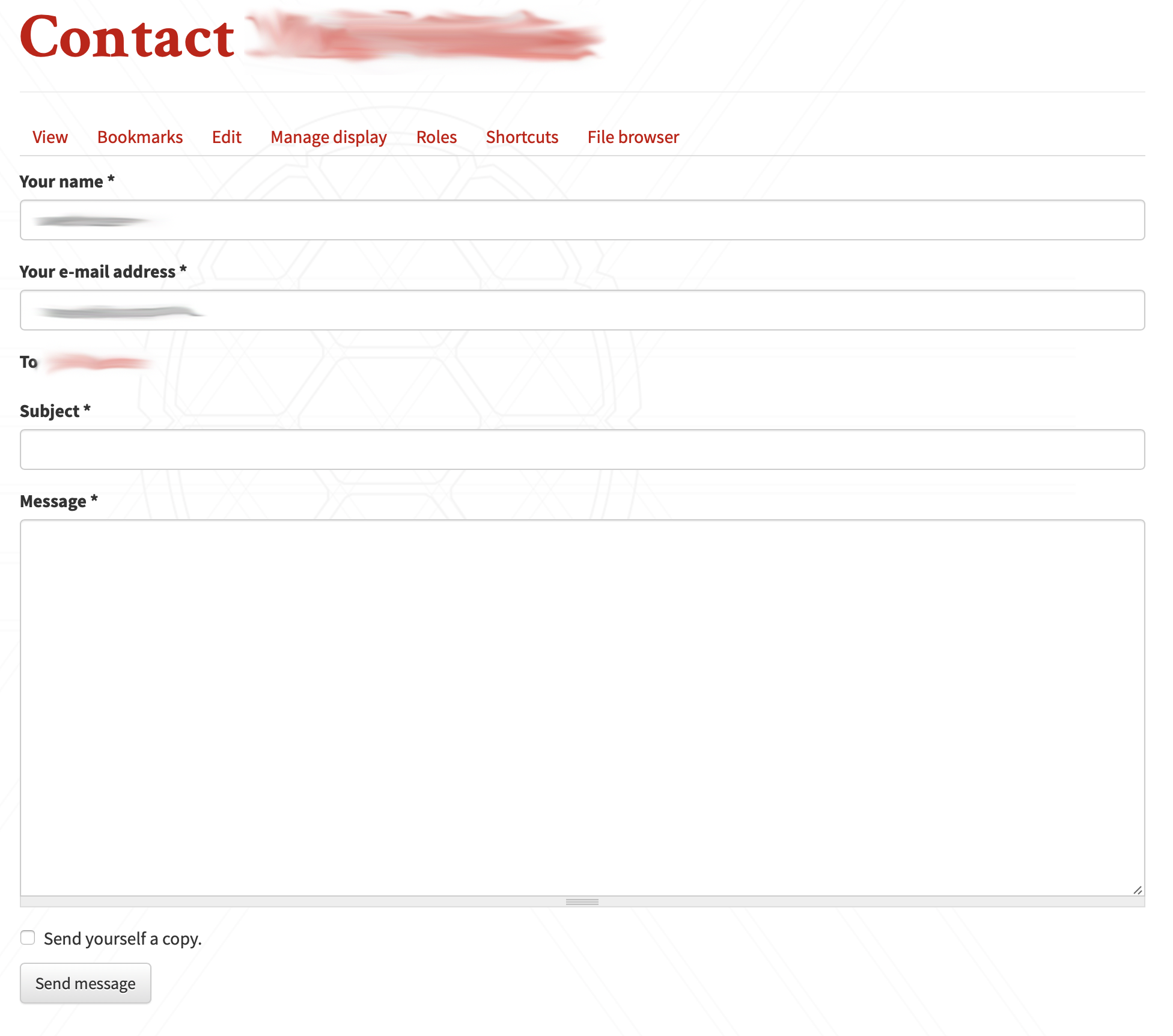 Image of personal contact form example