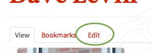 Image of user tab links with edit highlighted